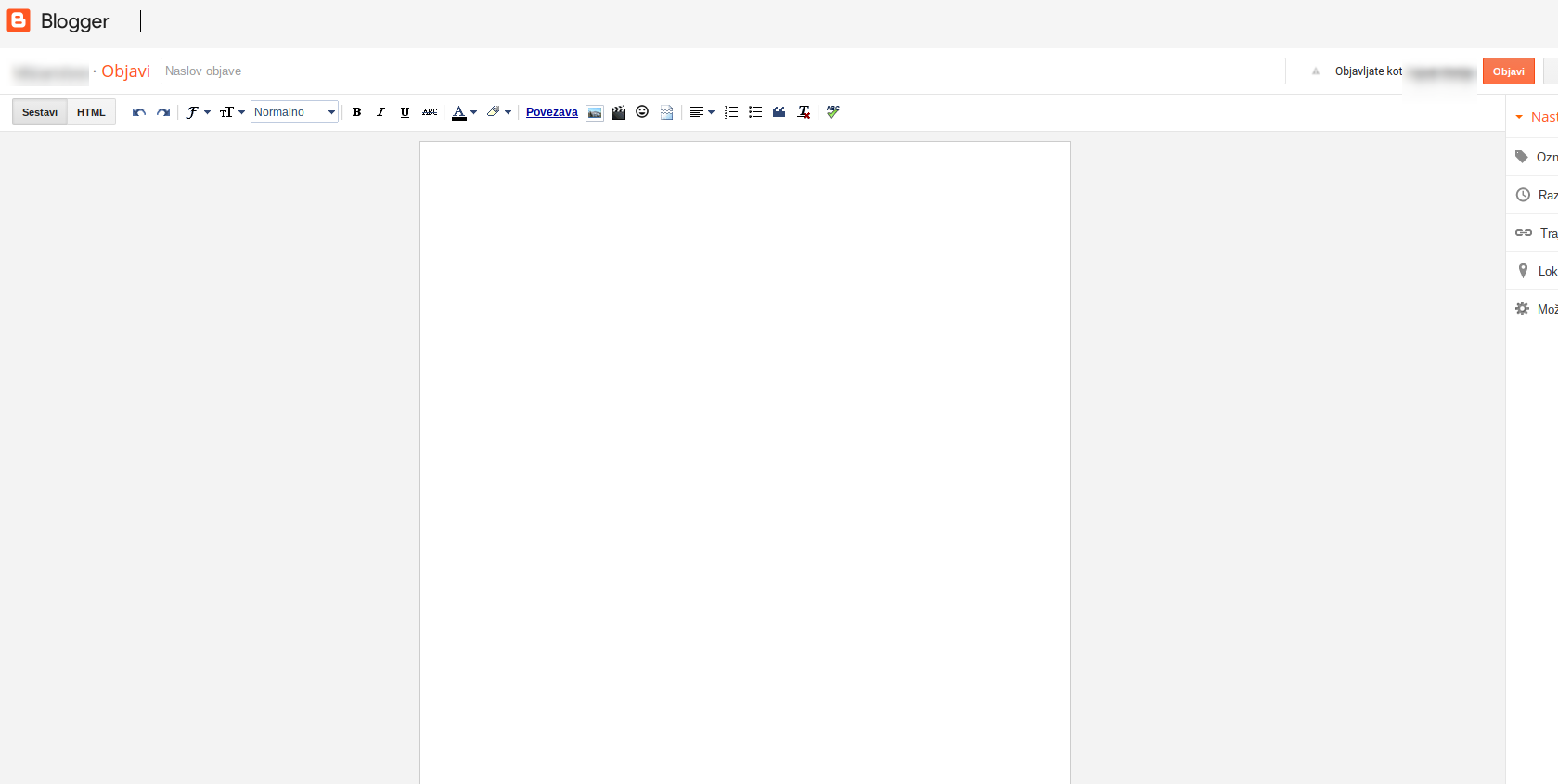 pisanje bloga blogger