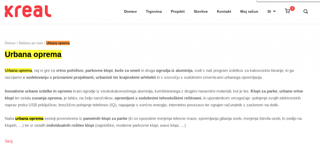 optimizacija spletne vsebine